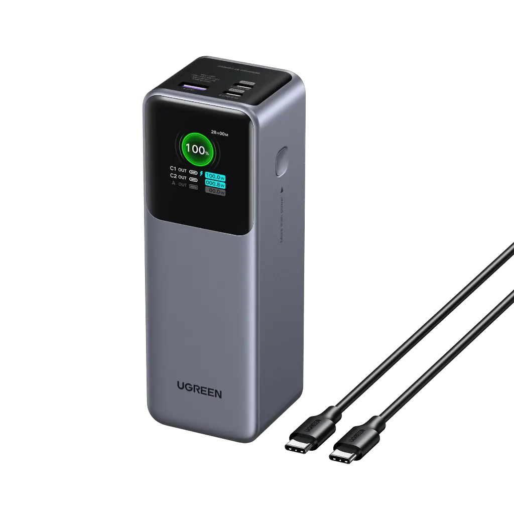 UGREEN Nexode Power Bank 25000mAh 200W with Smart Digital Display, Gray — photo 1