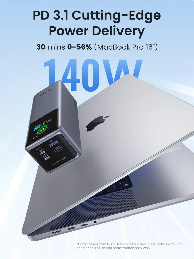 UGREEN Nexode Power Bank 25000mAh 200W with Smart Digital Display, Gray — photo 4