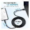 Swiss Military 100W USB-C To USB-C Braided Cable With LED 1M Black SM-CB-CC100WLED-1M-BLK — photo 2