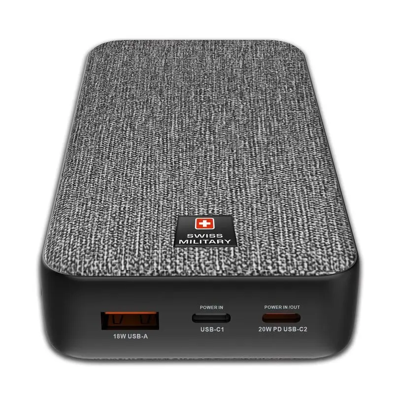 Swiss Military Power Bank 20000mAh 2C1A with 20W PD Fast Charge Grey — photo 2