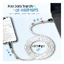 Swiss Military 100W USB-C To USB-C Braided Cable With LED 1M White SM-CB-CC100WLED-1M-WHI — photo 2
