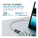 Swiss Military 100W USB-C To USB-C Braided Cable With LED 1M White SM-CB-CC100WLED-1M-WHI — photo 3