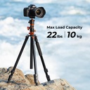 K&F Concept KF09.119 tripod holding a DSLR — 10kg max load capacity