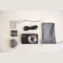 Promage PC275 in the box: camera, battery, USB cable, pouch, strap