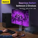 Baseus AirJoy Series 2-in-1 Bidirectional HDMI Switch with 1m Cable Cluster Black — photo 4