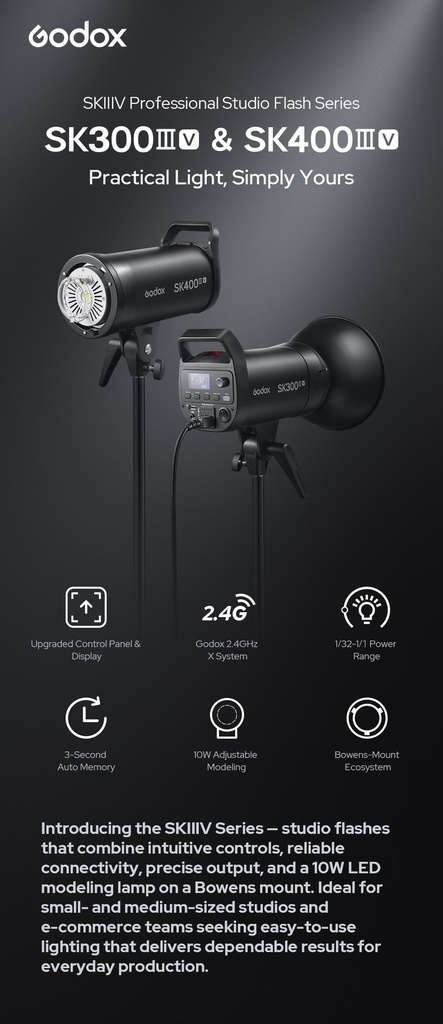 Godox SK400III-V Studio Flash Monolight (2-Light Kit) — 1