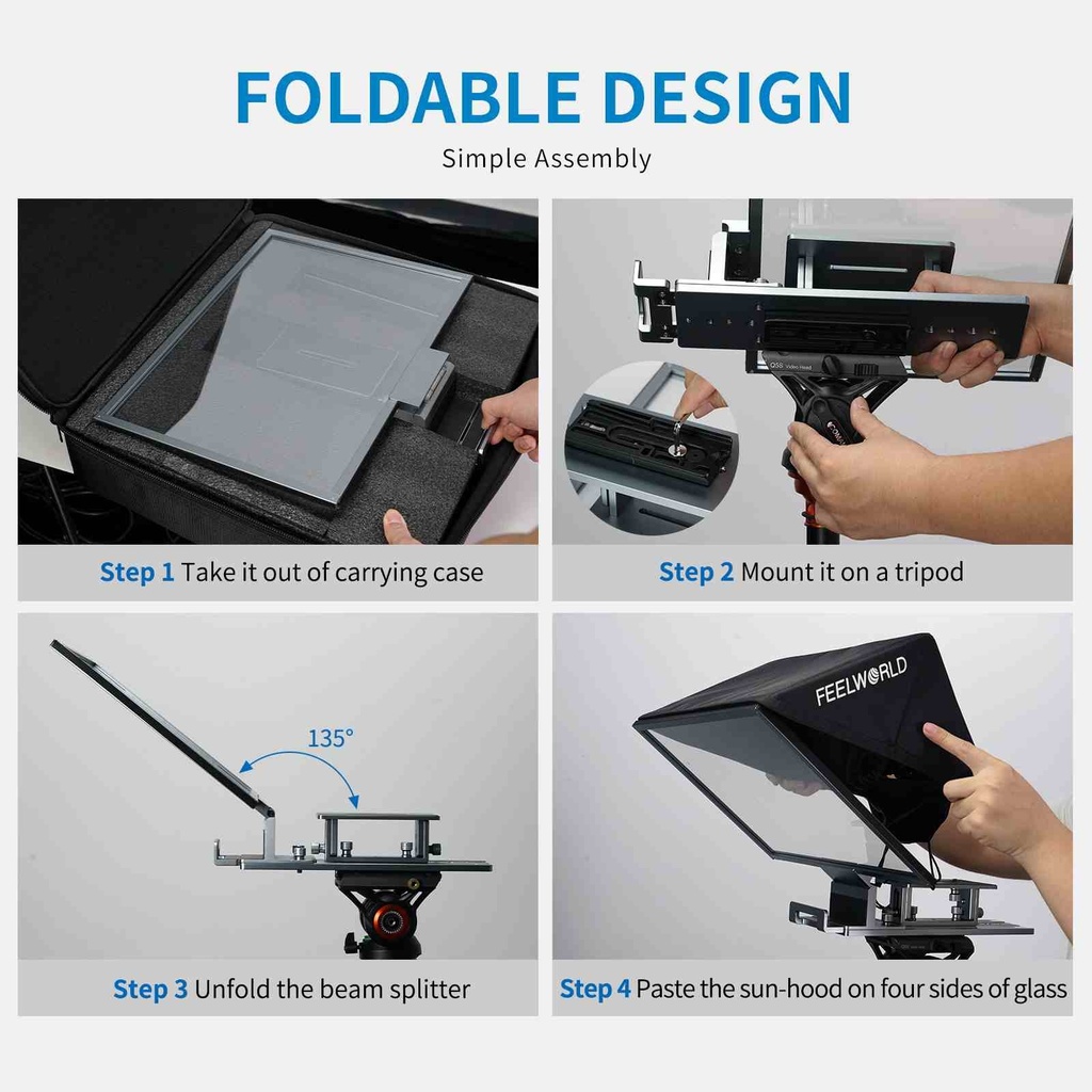 FeelWorld TP16 Folding Teleprompter — 2