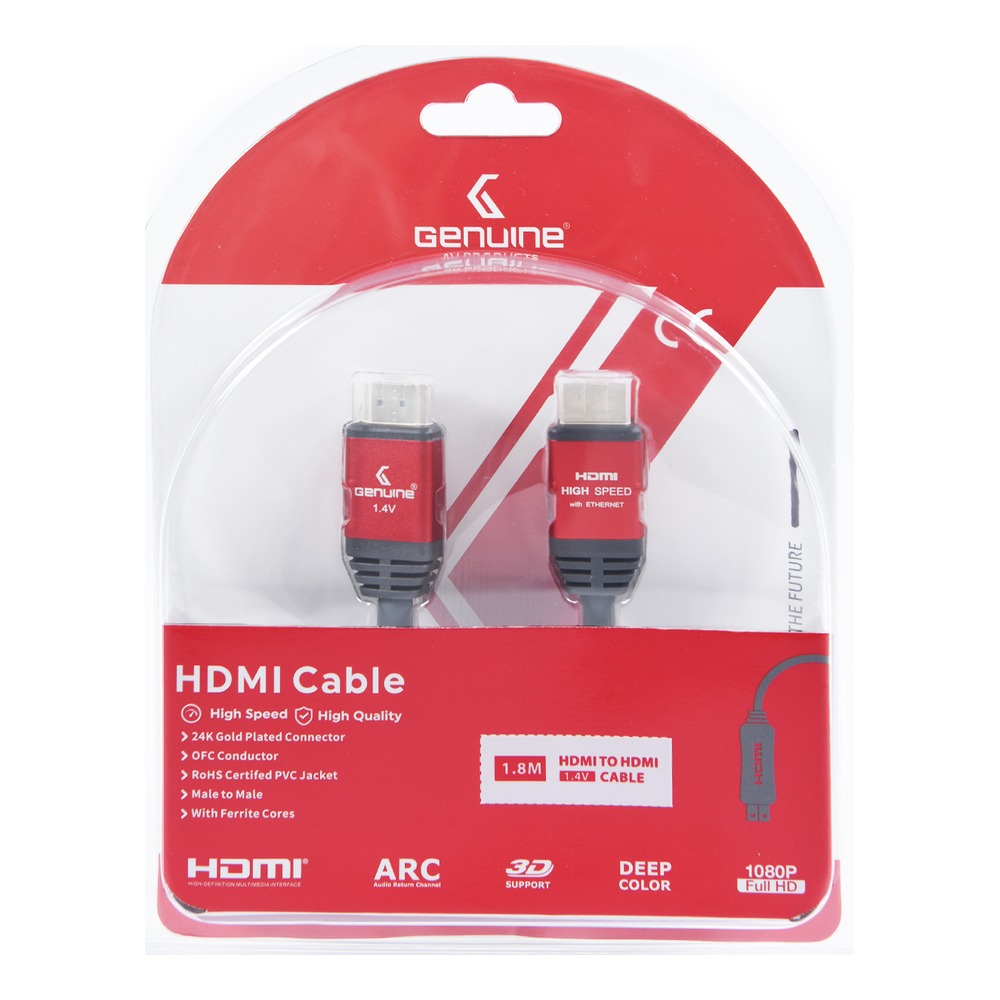 Genuine HDMI to HDMI Cable 1.8m (GNHD18M14V) — 2