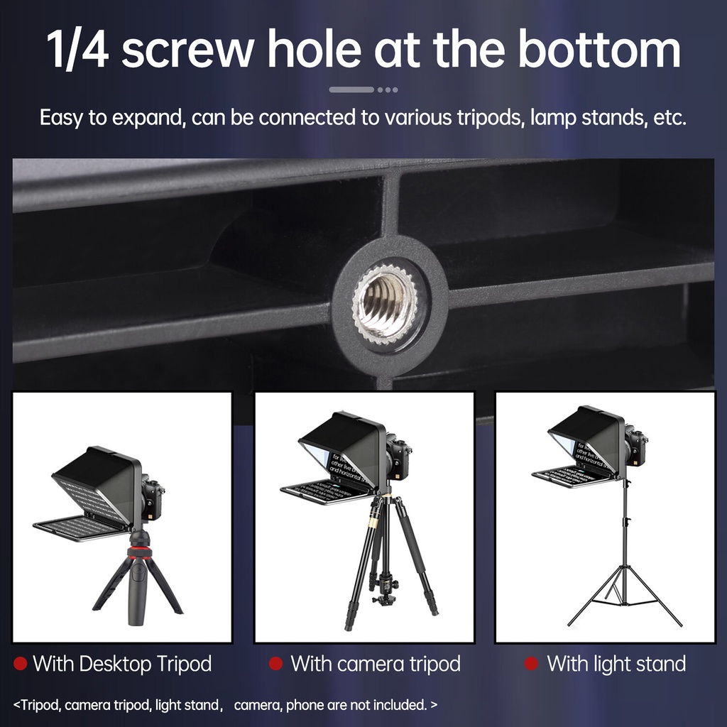 LENSGO TC7 Portable Teleprompter for Smartphones, Tablets &  — 3