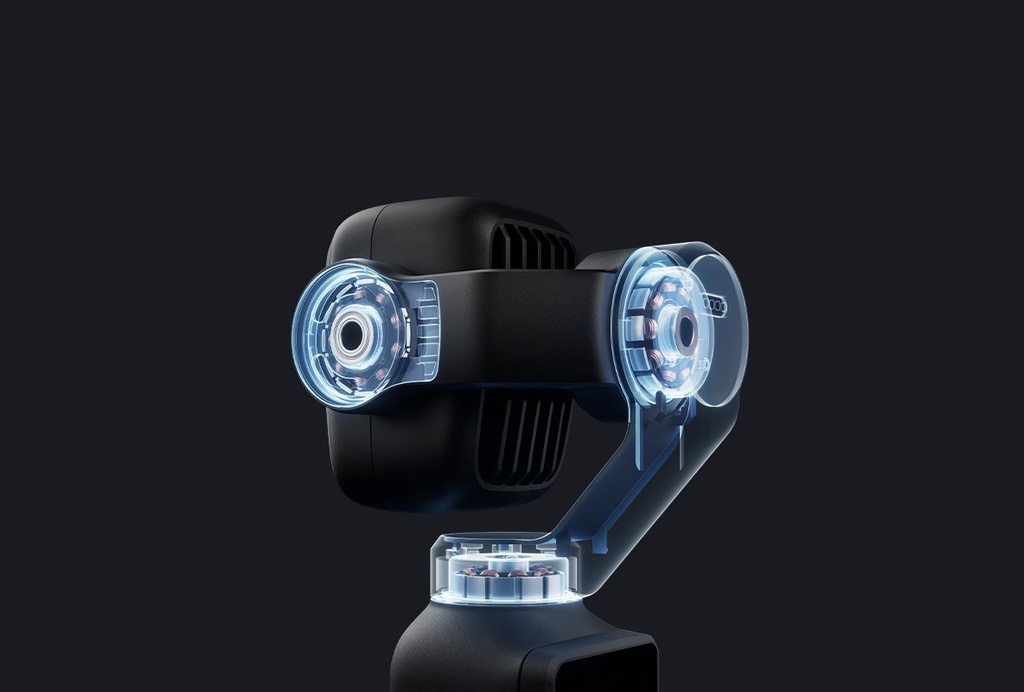DJI Osmo Pocket 4P gimbal head and lenses