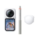 Insta360 X6 Essentials Bundle (Arctic White) — camera, invisible selfie stick, lens cap