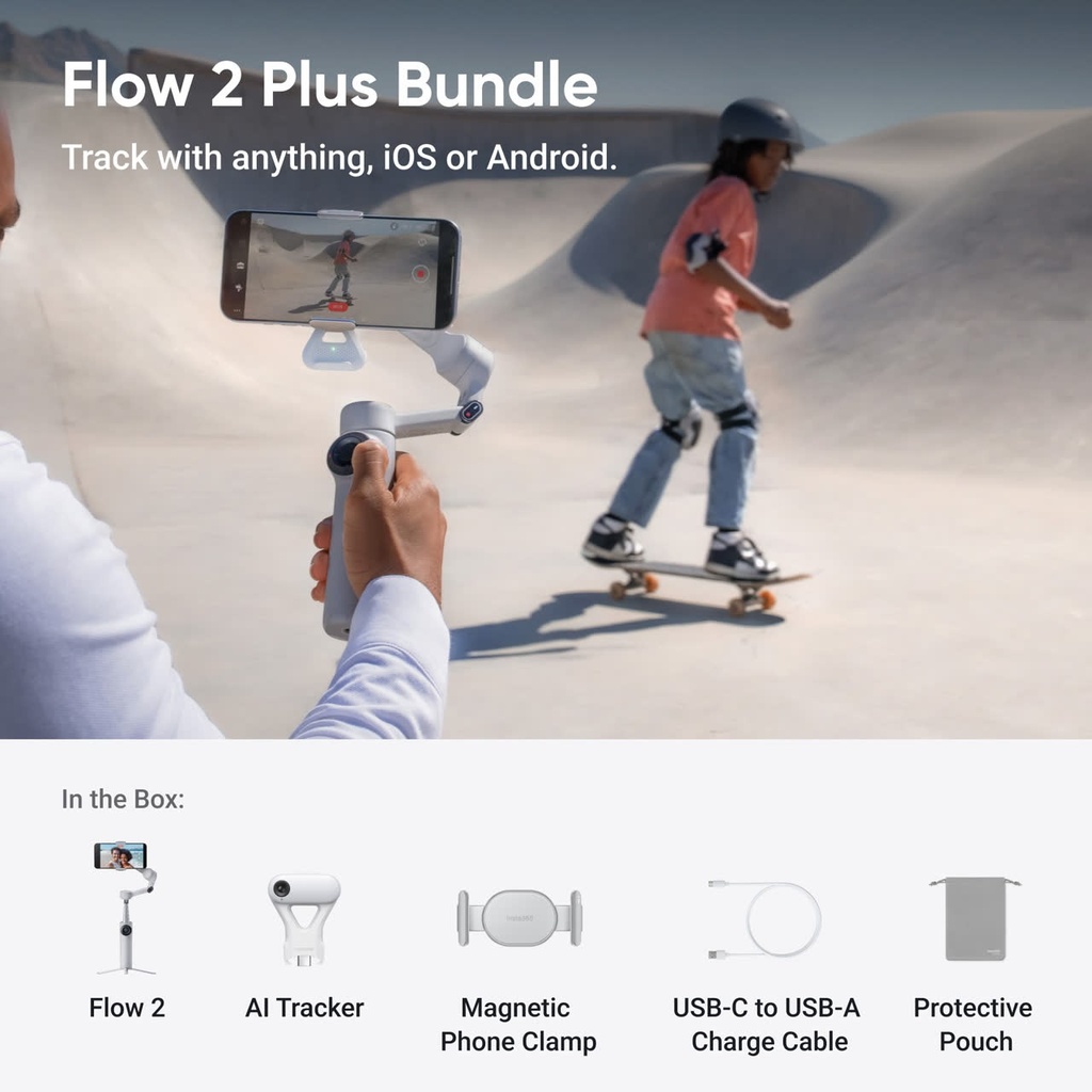 Insta360 Flow 2 Plus AI Tracker Bundle - in the box (Insta360 official)