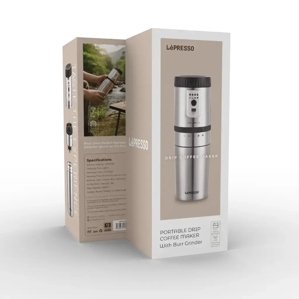 LePresso Portable Mug Burr Grinder Coffee Maker.webp