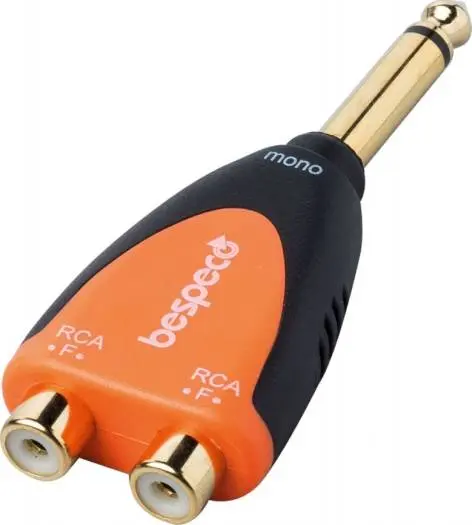 Bespeco Ø 6,3mm Mono Jack Plug - 2 x RCA Socket SLAD365 — photo 2