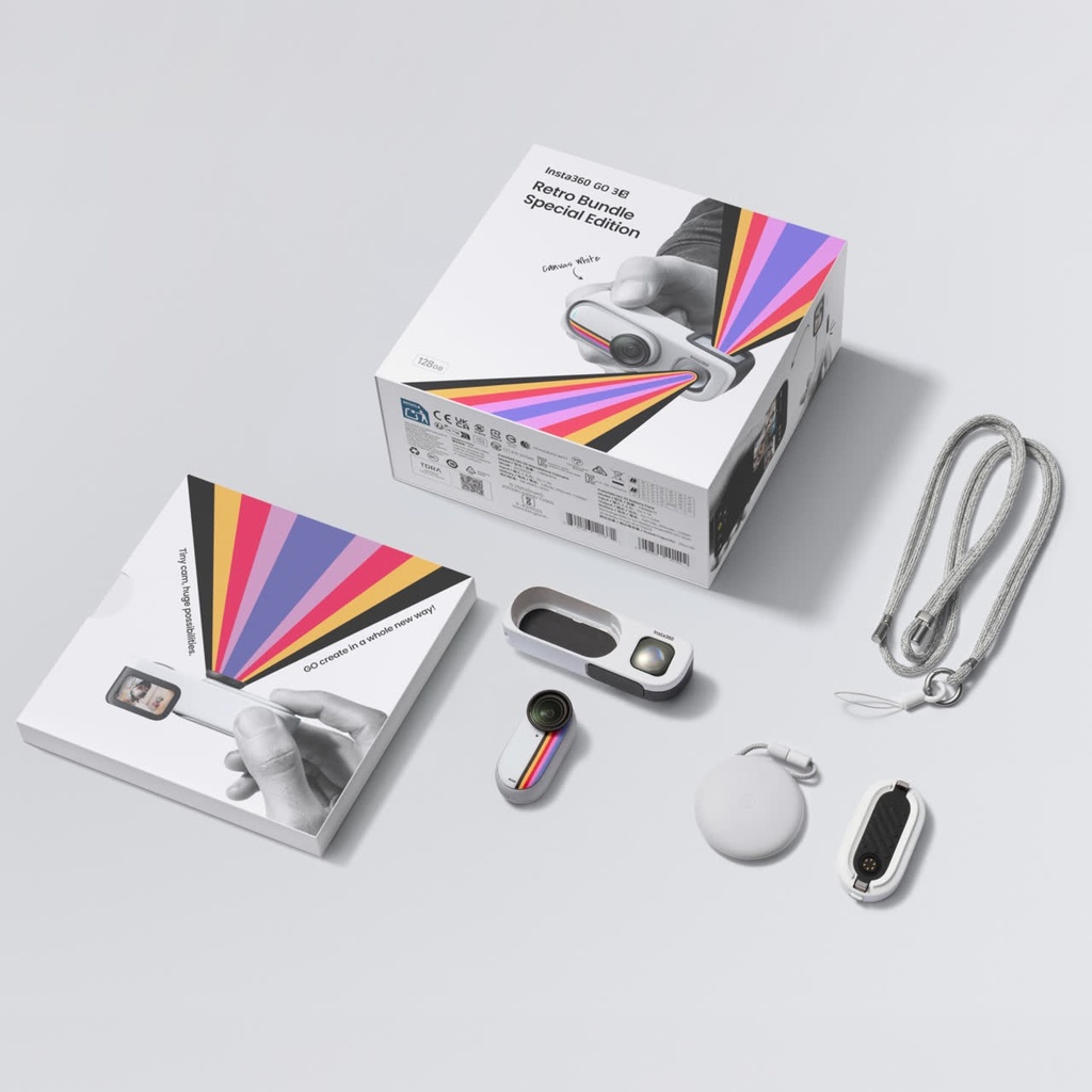 Insta360 GO 3S Retro Bundle Special Edition (128GB, Canvas White) CINSAATA