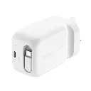 Belkin UltraCharge Retractable GaN Wall Charger 45W with 0.7 m USB-C Cable (WCH023myWH)
