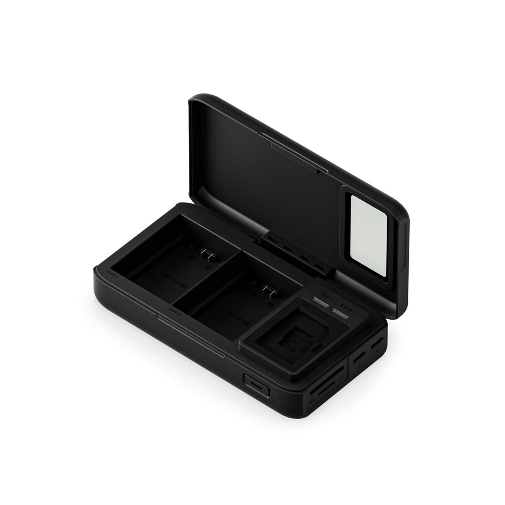 Tilta All-in-One Recharge Companion for Sony NP-FZ100, 2-Battery Charger with SD/microSD Reader, Black