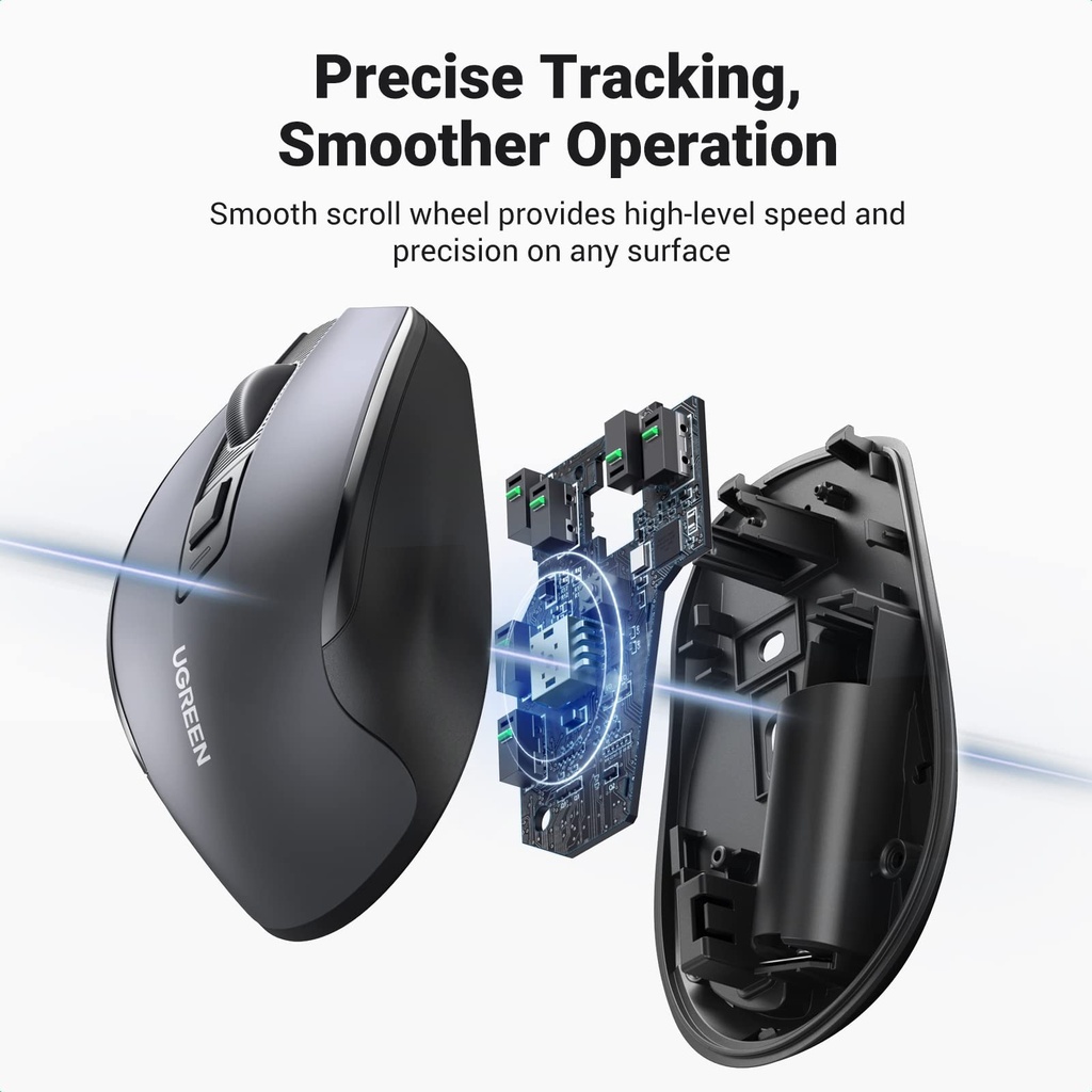 UGREEN Ergonomic Wireless Mouse 2.4G 4000 DPI, MU006