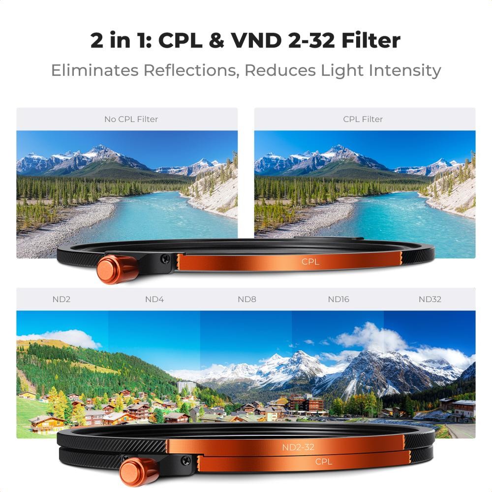 K&F Concept 82mm Nano-X Magnetic Filter Kit (CPL + ND2-32 + Black Mist 1/4) SKU2500