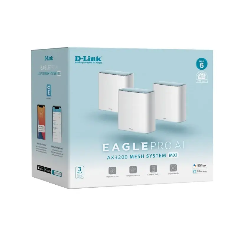 D-Link Eagle Pro AI M32 AX3200 Mesh Wi-Fi System 3-Pack 740 sqm DL-DIR-M32-WIFI6-3PK — photo 3