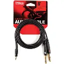 Daddario 6Ft 1.8Mtr 3.5mm to Dual 6.5mm Audio Cable PW-MPTS-06 — photo 1