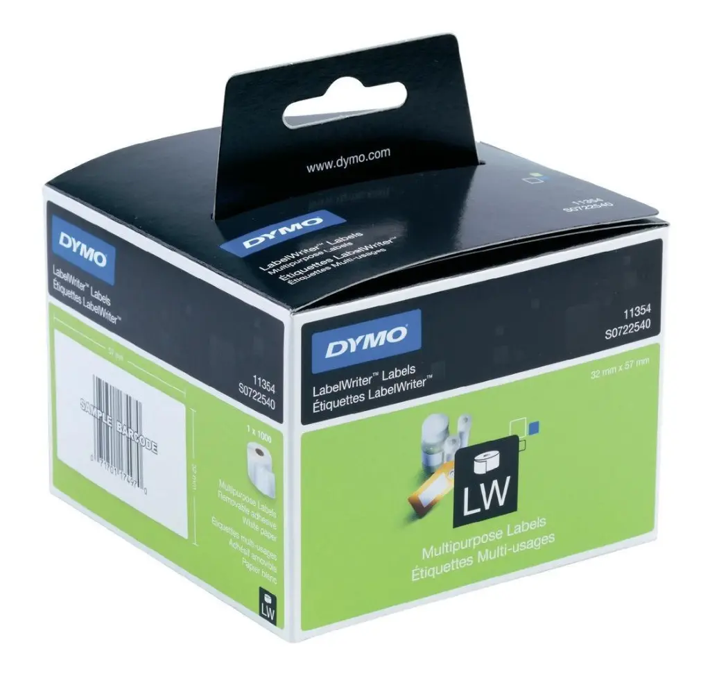 Dymo 11354 LabelWriter Labels 57mmx32mm White (Pack of 1000) S0722540 — photo 1