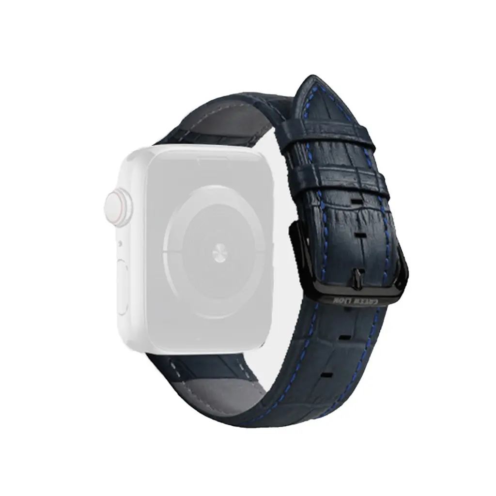 [GNELW44MMBL] Elite Leather Watch Strap blue.webp