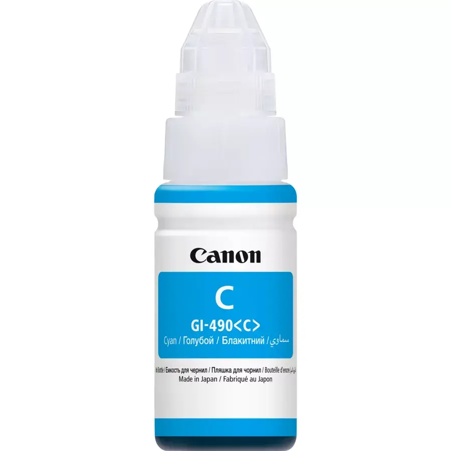 Canon Pixma GI-490C Genuine Cyan Ink Bottle Cartridge 0664C001 — photo 1