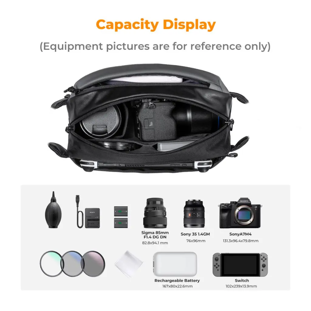 K&F Concept Alpha Camera Sling Bag 10L Photography Shoulder Bag (Grey) KF13.157 — photo 4