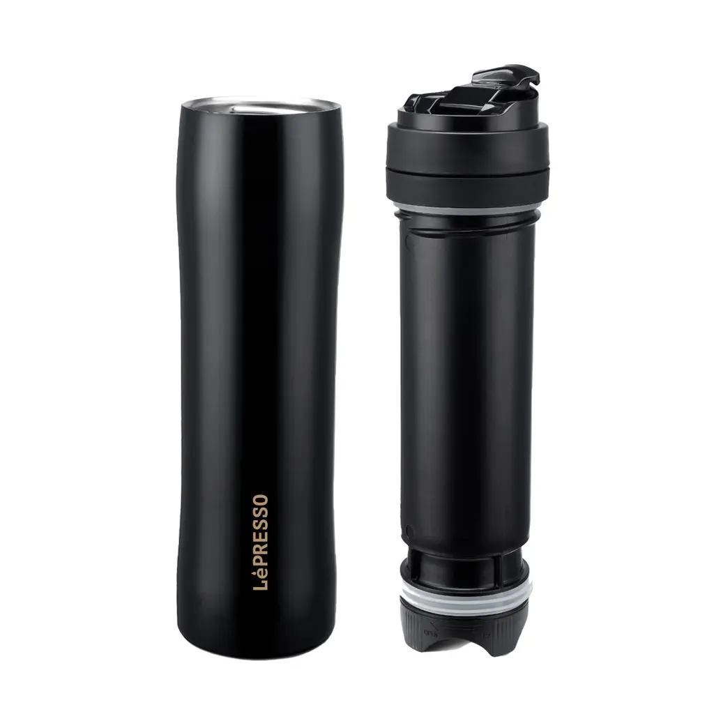 LePresso Stainless Steel Portable French Press - Black .webp