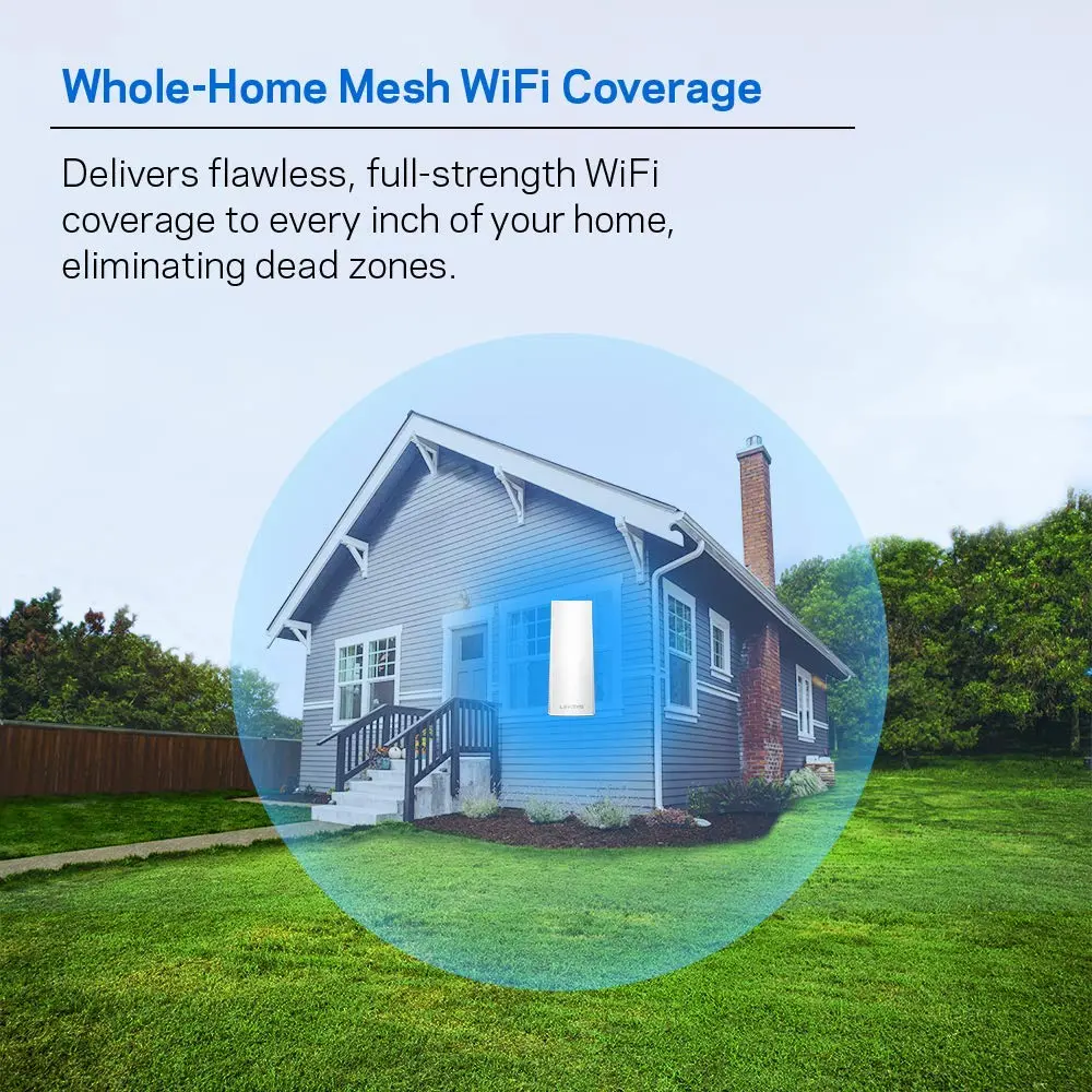 Linksys Velop Tri-Band 1-Pack AC2200 Whole Home Intelligent Mesh WiFi System WH0301-ME — photo 3