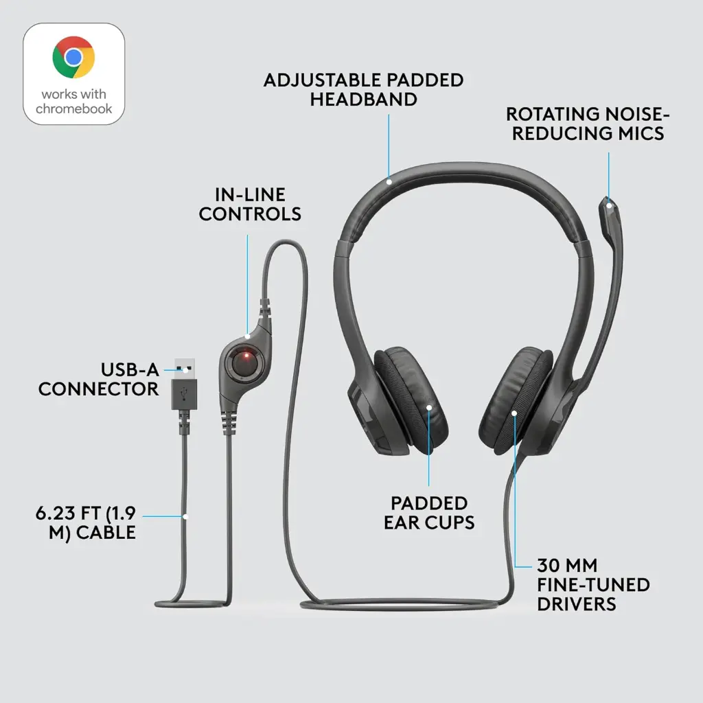 Logitech H390 USB Computer Headset