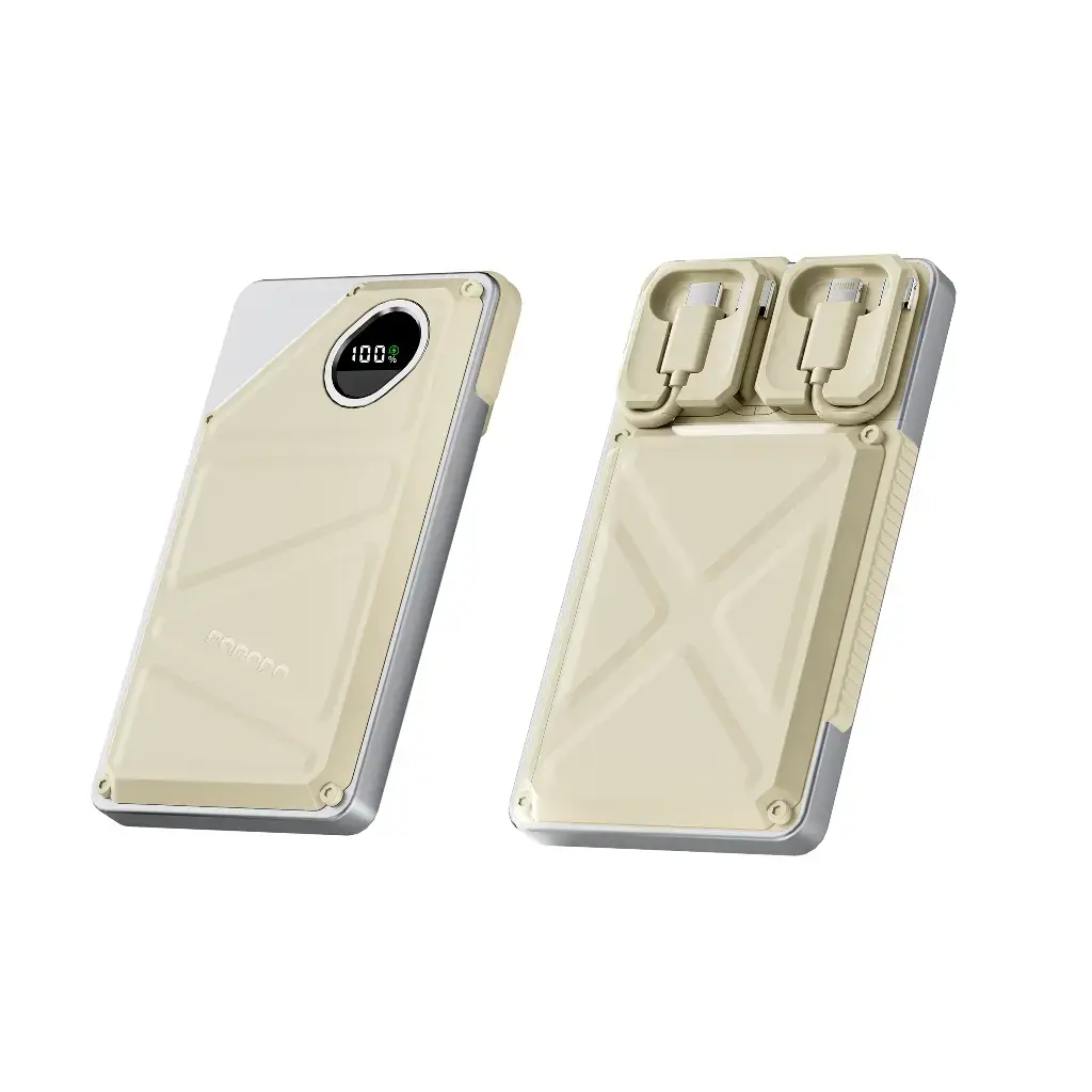 [PD-PBFCH055-BK] Porodo 10000mAh Power Bank Built-In Type-C & Lightning (_Black).webp