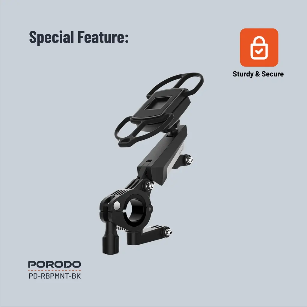 Porodo 360° Rotatable Shock Absorption Bicycle Mount PD-RBPMNT-BK — photo 5