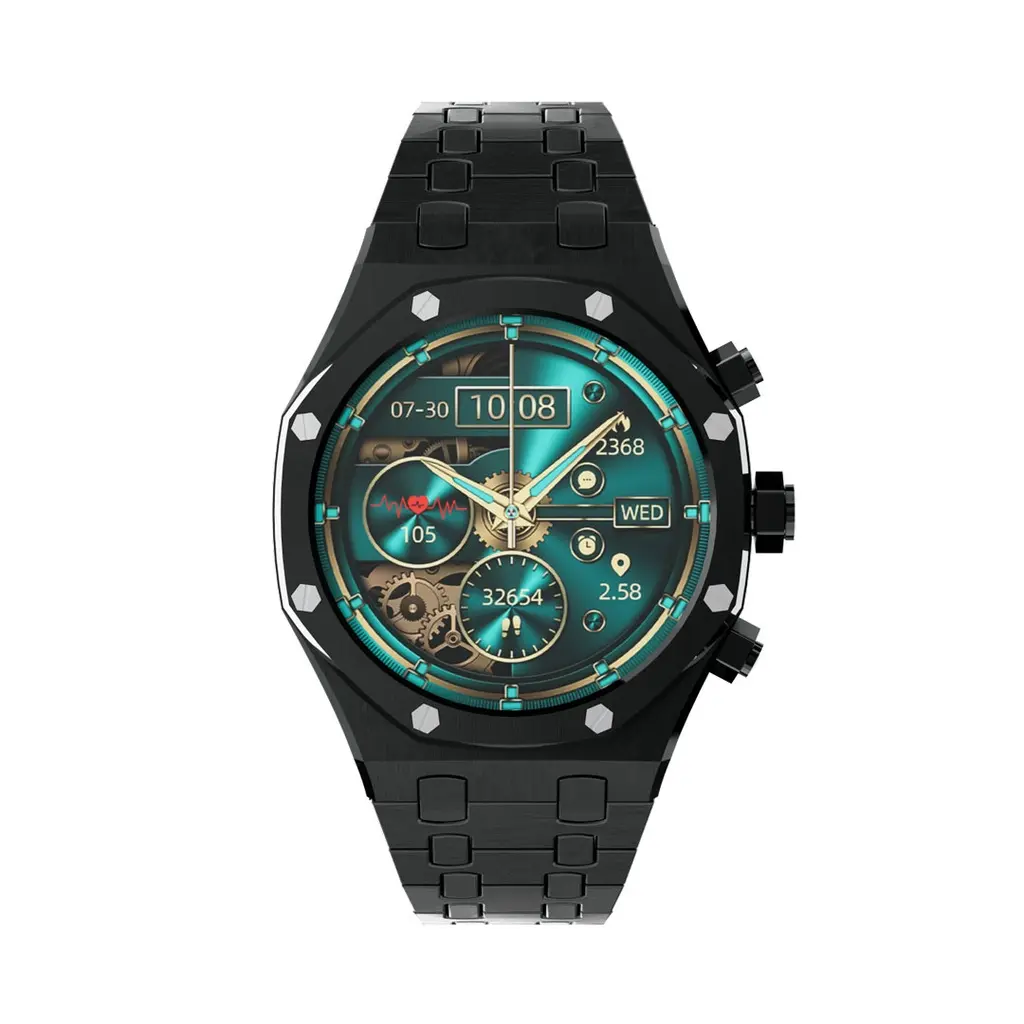 [PD-CRISTALLOAP-BK] Porodo CristalloAP Smart Watch Blue Dial (_Black).webp