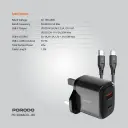 Porodo 20W+QC USB A+C Charger UK with C-Lightning 1.2M Cable - Black.webp