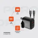 Porodo 20W+QC USB A+C Charger UK with C-Lightning 1.2M Cable - Black (1).webp