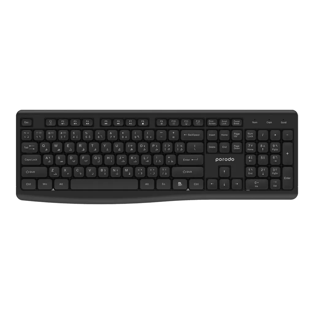 Porodo Dual Wireless 2.4G+BT Keyboard with Mouse Set - Black PD-W24KBM-BK — photo 2