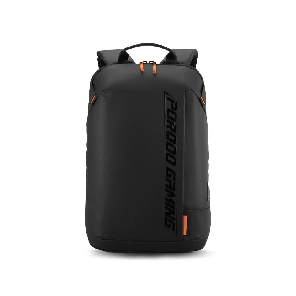 [PDX533] Porodo Gaming Water-Resistant PU Laptop Backpack With USB-C Port - Black.webp