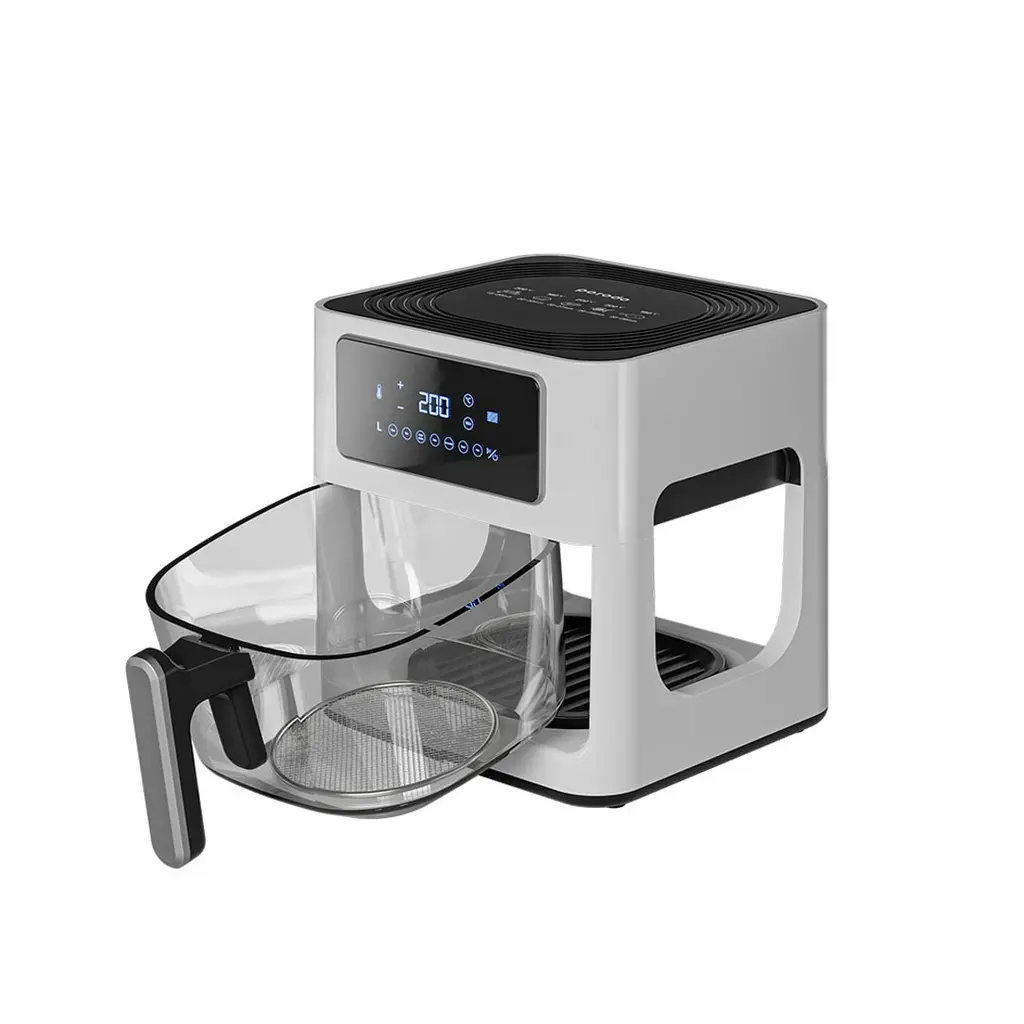 Porodo LifeStyle 5L Glass Pot Air Fryer - White .webp