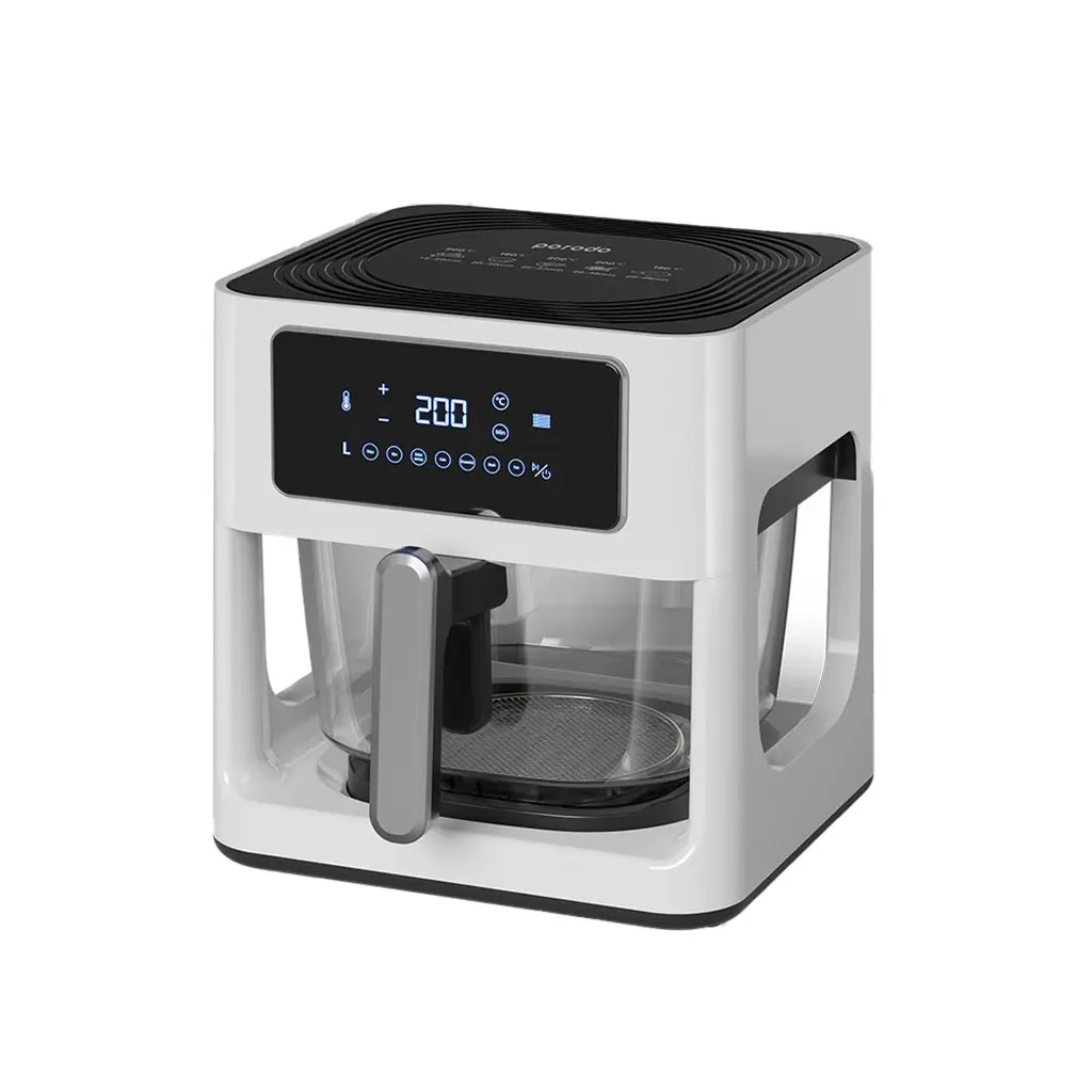 [PD-LFGPAF5L-WH] Porodo LifeStyle 5L Glass Pot Air Fryer - White.webp
