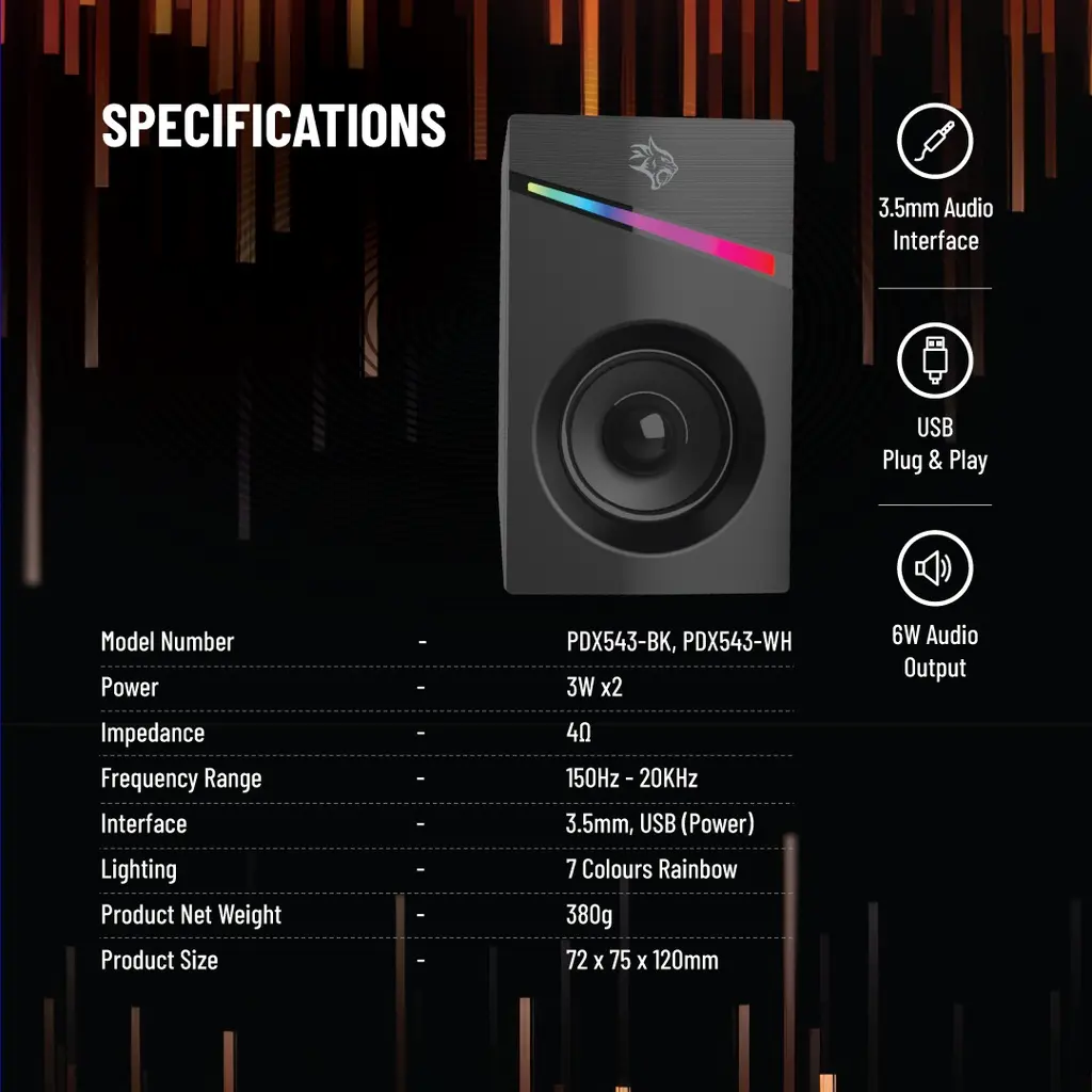 Porodo Gaming Stereo Speakers Volume Knob Control (2).webp