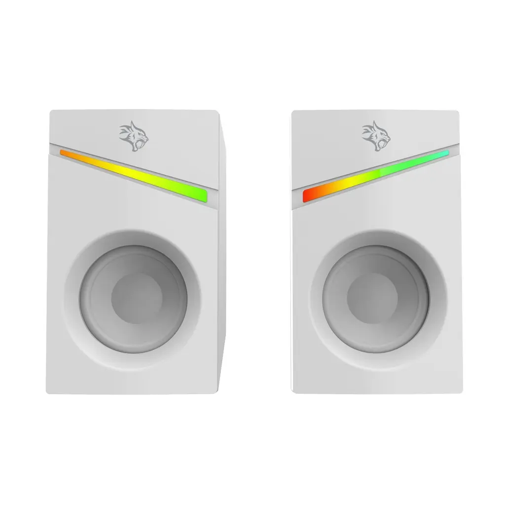 [PDX543-WH] Porodo Gaming Stereo Speakers Volume Knob Control (White).webp