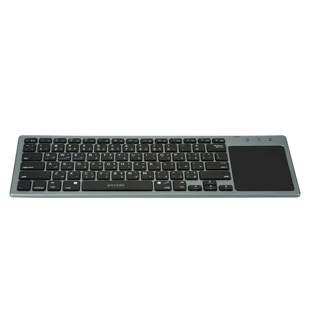 [PD-WKBTP-GY] Porodo Wireless Keyboard With Touch-Pad Ultra Slim Compatible with Mac - Windows.webp