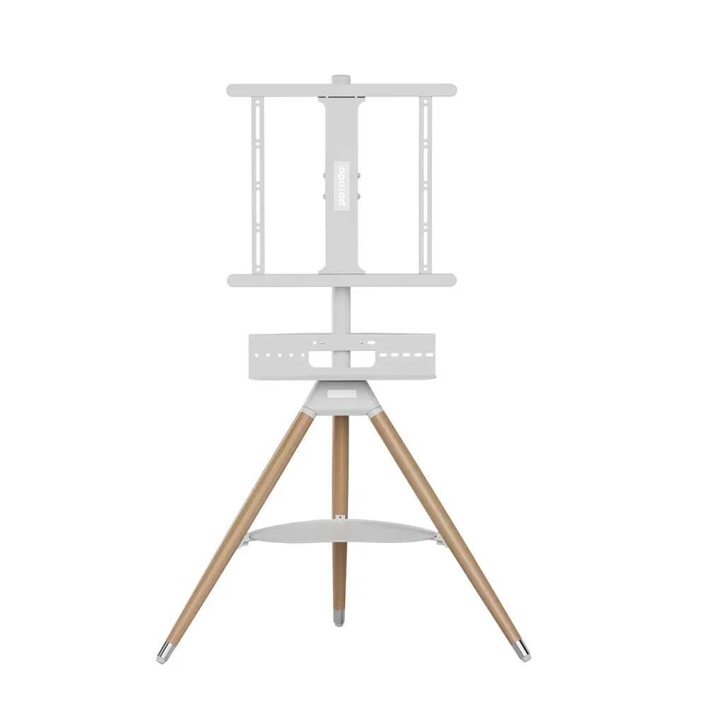 [PD-ATVFTS-WH] Porodo TV Stand Wooden Tripod.webp