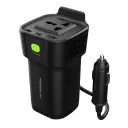 [P150INVBK] Powerology 150W Inverter AC Universal USB A 2type-C DC Car 12V10A - Black.webp