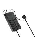 Powerology 2500W 6AC Power Strip with Built-In Retractable Cables - Black.webp