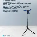 Powerology Camping Solar Foldable Tripod LED Light IPX4 3.7V 2600mAh - Blue.webp