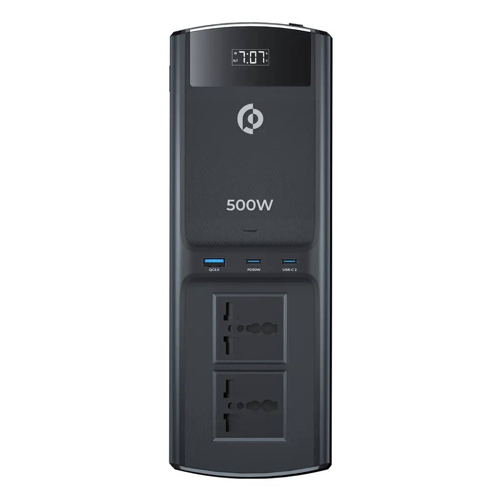 Powerology Power Hub 500W Universal Multi Port Fast Charge Black.webp