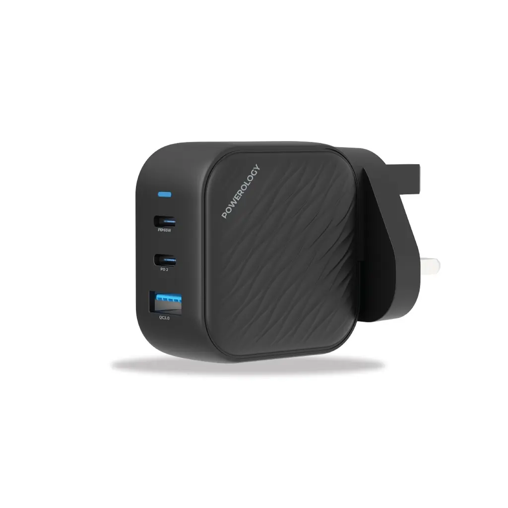 Powerology Cables And Chargers GaN Ultimate Dual PD Charger Quick Charge Black [PWCUQC018].webp